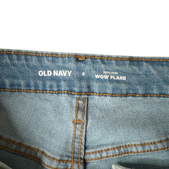 Old Navy Jeans Womens 8 Tall Wow Flare High Rise Light Wash 90s Y2k - Picture 5 of 11